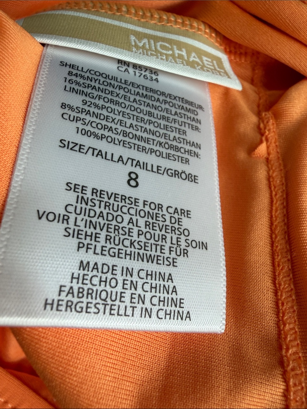 MICHAEL Michael Kors Orange Lace-Up One-Piece Swimsuit - Picture 5 of 5